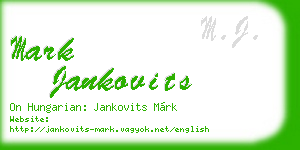 mark jankovits business card